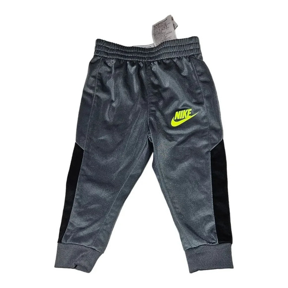 Nike Track Suit Black Gray Neon 12M Full Zip Hoodie and Pants Two Piece Set - Picture 7 of 9